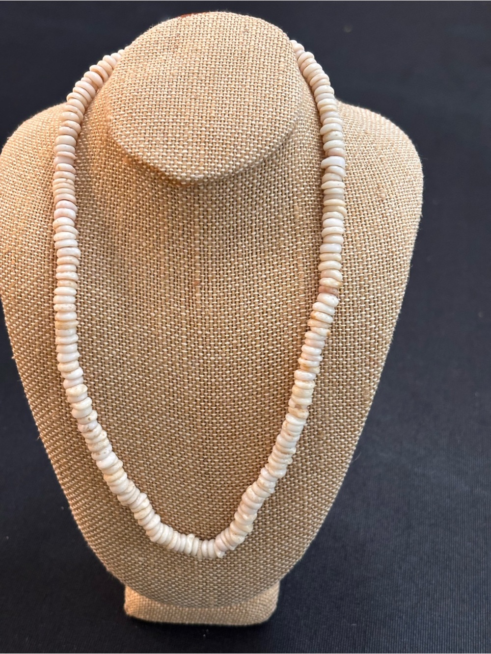 Puka Shell Necklace - Natural Cream Beach Hobo 16” - Picture 5 of 8